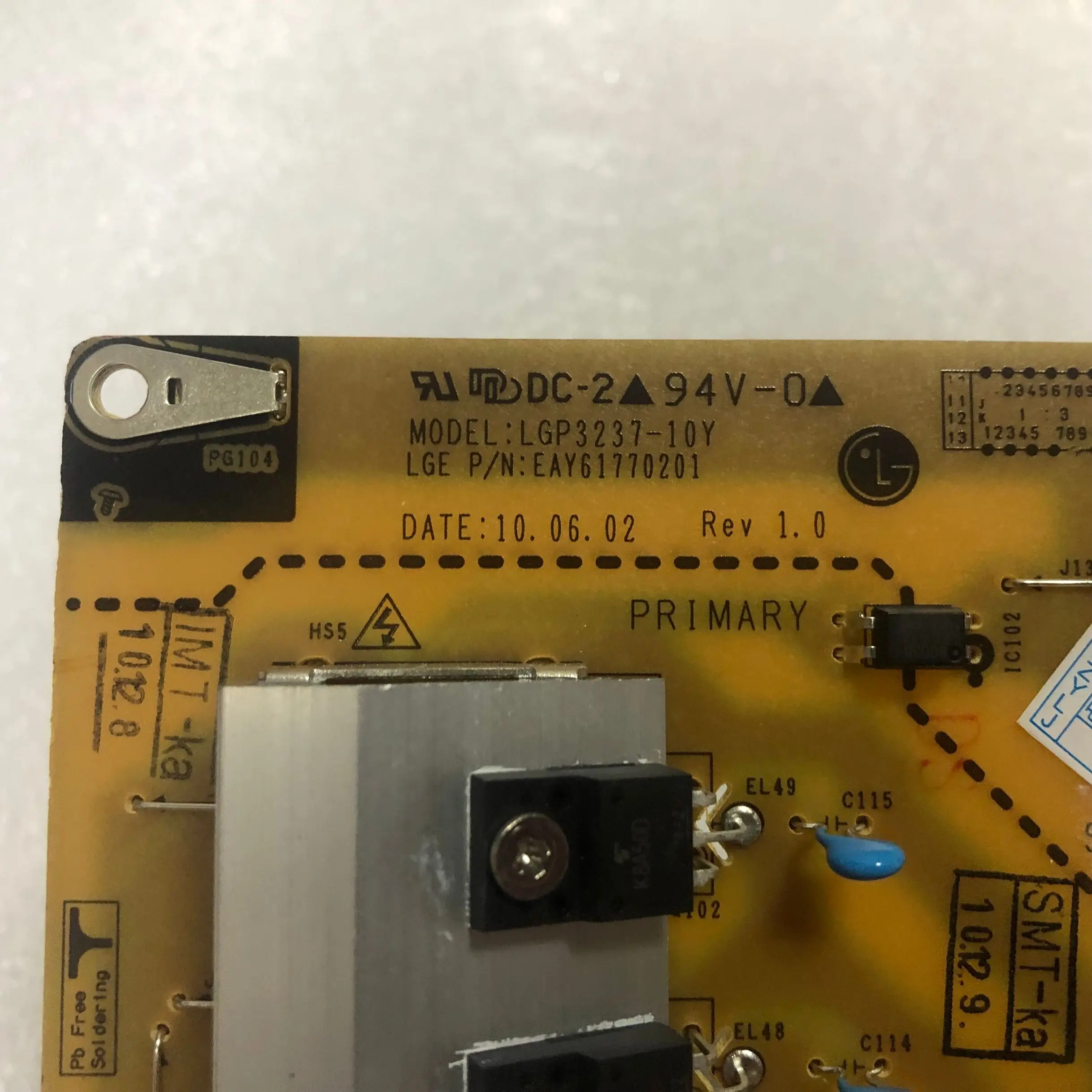 Placa de Alimentação para lg 32le4500 32le5500 Lgp323710y Ebay61770201 100 Teste Novo - Imagem 2