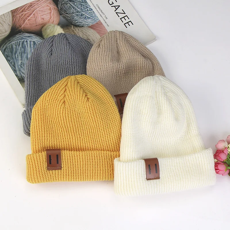 Вязаные Детские вязаные шапки в Корейском стиле 2019 г. теплые мягкие шапочки для