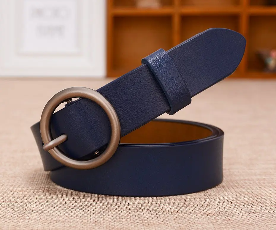 Fashion Round Ring buckle belt woman Genuine leather belts for women Quality cow skin strap female girdle for jeans width 2.8 cm