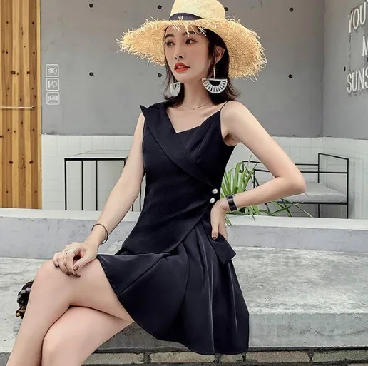 

WOMEN'S Suit 2019 Summer New Products Debutante Elegant V-neck Beads High-waisted Slim Fit A- line Dress Two-Piece Set