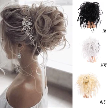 

XUANGUANG Fashion Scrunchie Hair Bun curly hair bun Donut Chignon Synthetic Hair Extension Chemical fiber high temperature silk
