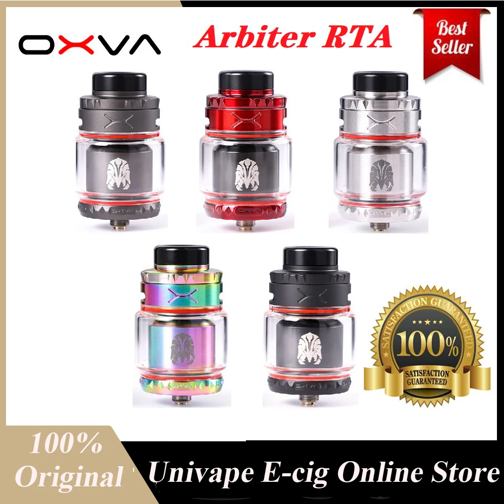 Original OXVA Arbiter RTA 4ml/6ml Capacity 810 & 510 Drip Tip Fit Dual Coil/Single Coil Bottom Airflow Leakproof Vs Zeus X |