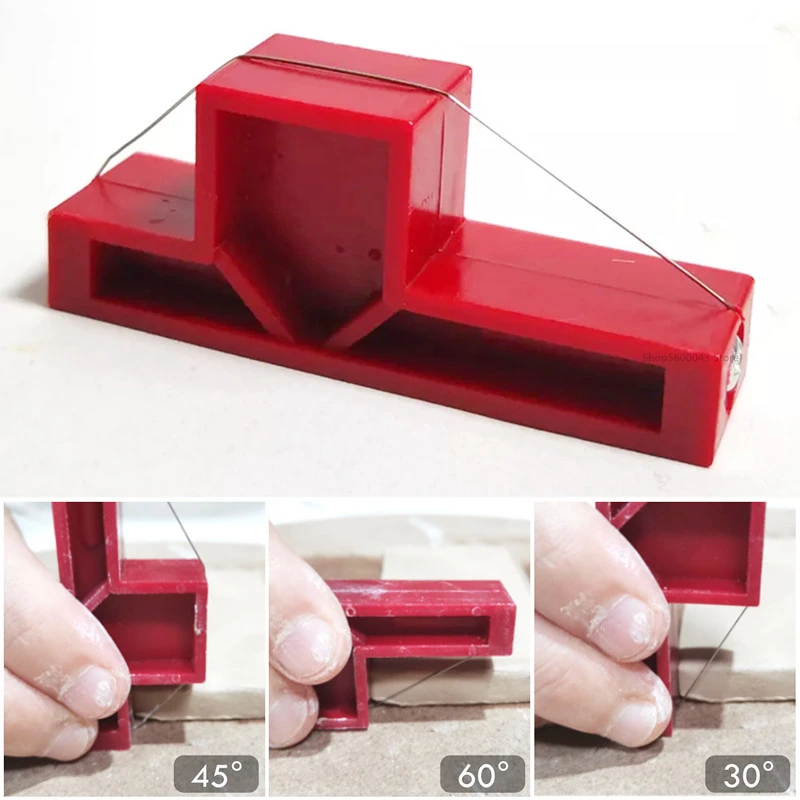 1pc Angle Cut Clay Tool And Wire Miter Clay Trim Tool For Pottery And