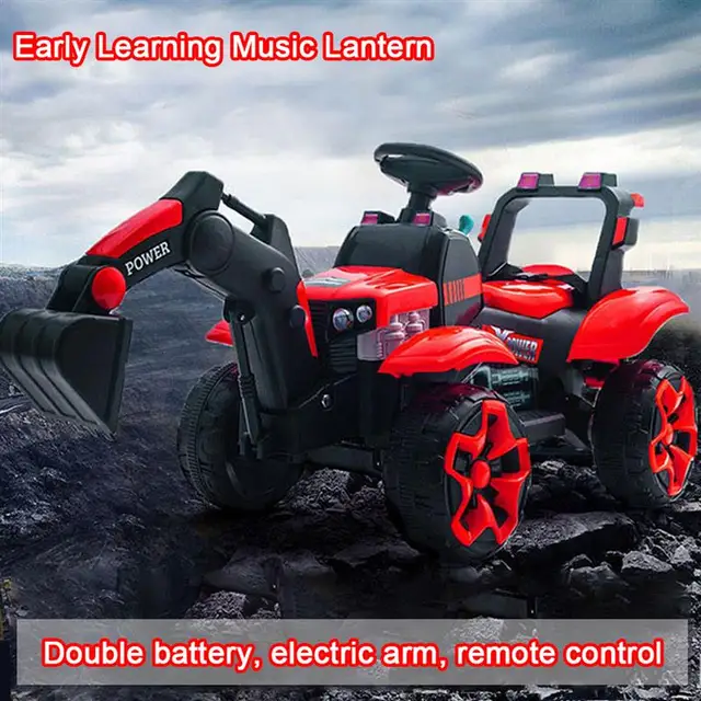 Children'S Electric Excavator Boy Toy Car Excavator Can Be Charged By People 1-6 Year Kids'S Ride-On Toys Walker Scooter Gift 1