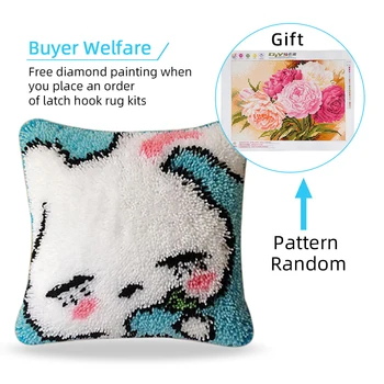 

Latch Hook Rug Kit DIY Needlework Set Unfinished Crocheting Yarn Pillow Hook Rug Kit Animal Series Pillowcase Embroidery Cushion