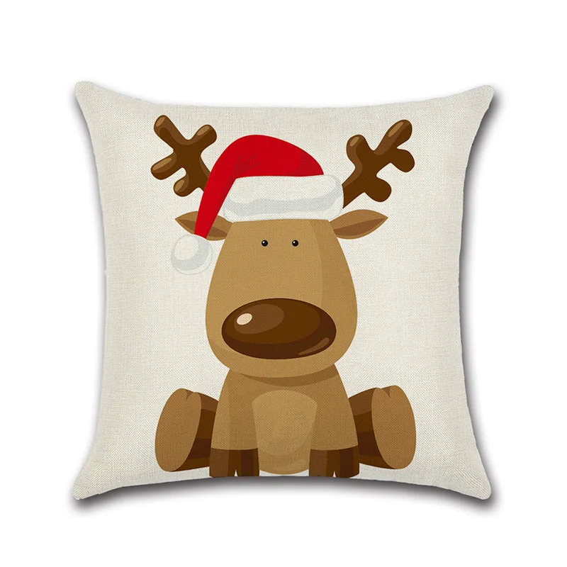 1 шт. 45x45 см с рождеством, декоративный чехол для подушки s, льняной, с рождественским рисунком Санта Клауса, лося, чехол для подушки, чехол для подушки - Цвет: 269D