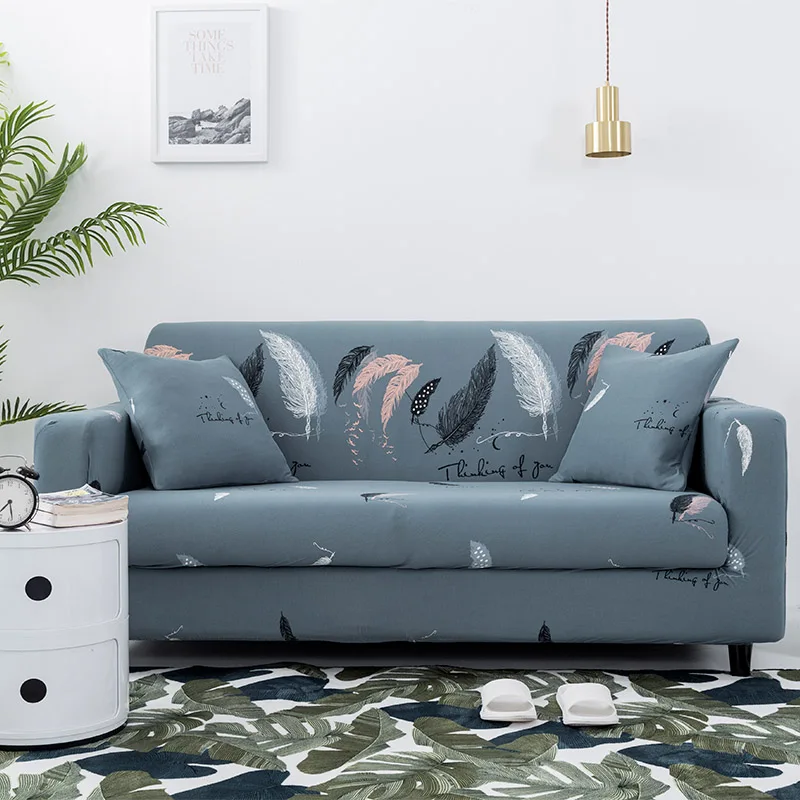 Эластичный чехол для дивана с цветочным принтом чехол плотная накидка все включено угловой диван-чехол стрейч мебель чехлы 1/2/3/4 местный - Цвет: Payne Grey