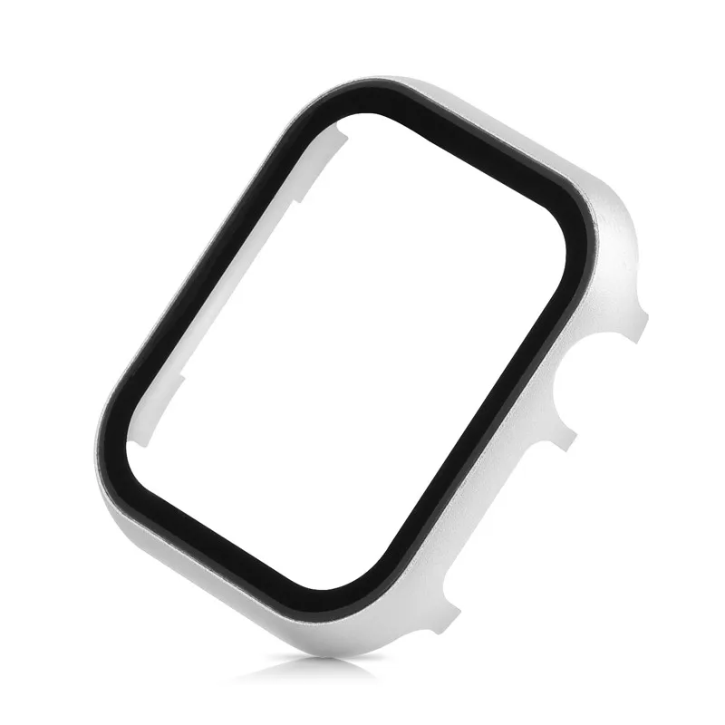 Silver Полный Защитный чехол для наручных часов Apple Watch 38/42/40/44 мм закаленное Экран Защитная крышка для наручных часов iWatch серии 5 4 3 2 1 Аксессуары - Цвет: Silver