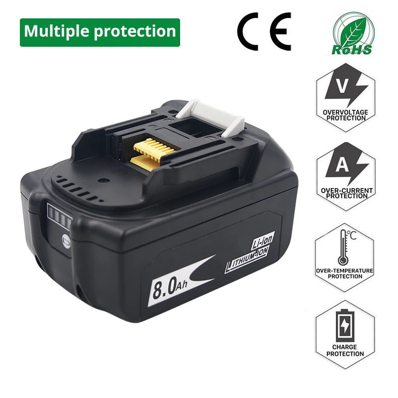 Recarregável para Makita Única Célula Equilibrada Proteção Li-ion Ferramenta Elétrica Bateria Bl1850 Bl1860 Bl1830 6.0ah - 8.0ah 18v Bl1880b - Image 4