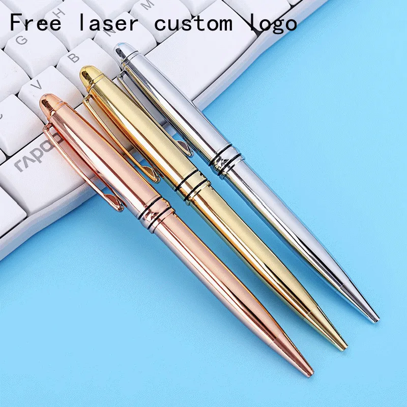 

Metal steel pole electroplating business ballpoint pen hotel advertising pen writing tool laser customizable LOGO