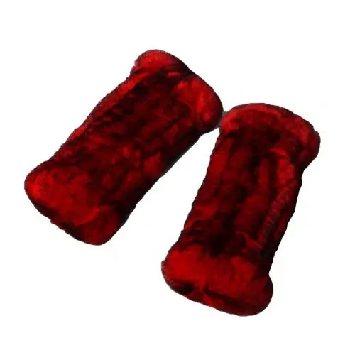 Dark Red Женские зимние теплые одноцветные меховые без пальцев перчатки с искусственным кроличьим мехом рождественские подарки - Цвет: Dark Red