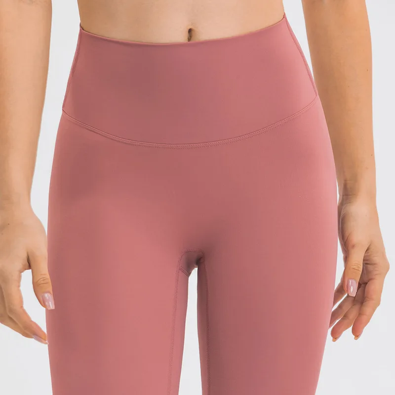 Solid Color Soft Tights Fintess Women Sports Pants High Waist Yoga Leggings Workout Run Squat Proof Trousers Gym Clothing Female