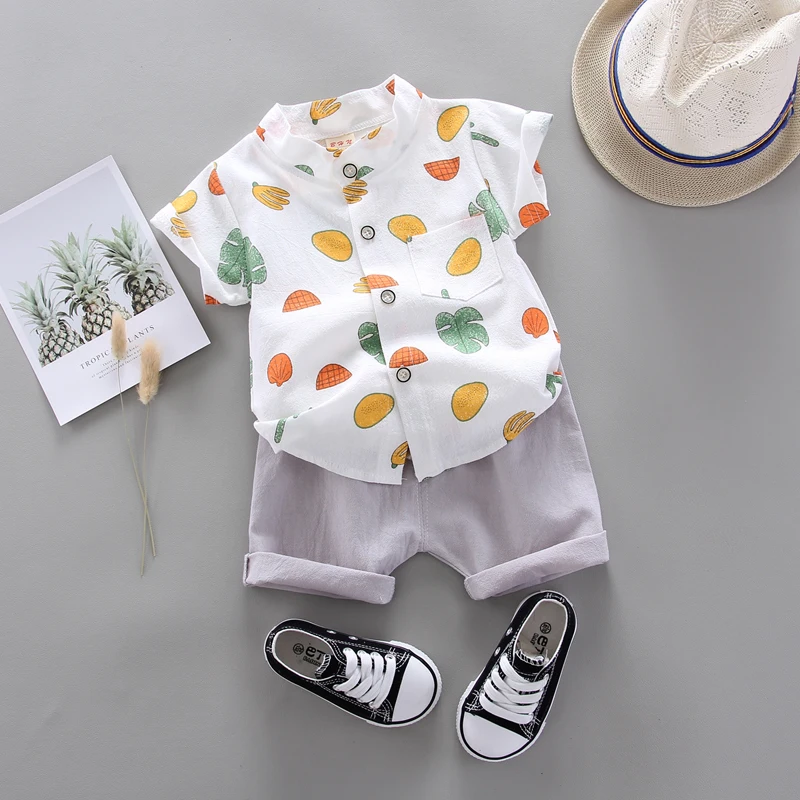 

2020 New hot Newborn baby Boy clothes summer outfits sets shirt + shorts suit for infant baby boy clothing babies birthday sets