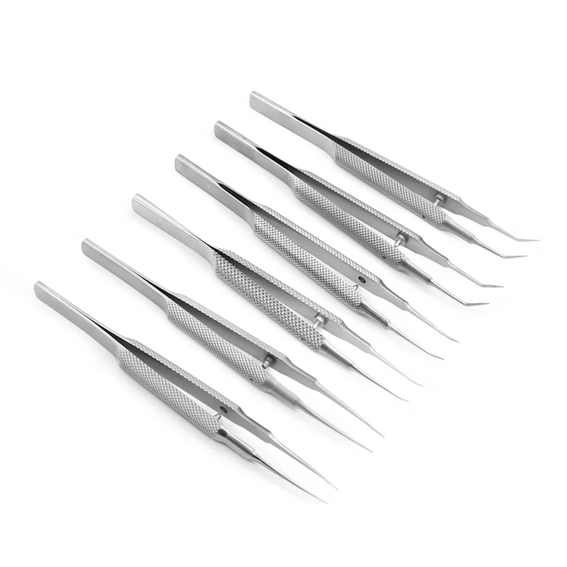 11cm Stainless Steel Round Handle Micro Tweezers Eyelid Tooth Platform Ophthalmic Instruments Surgery Tools | Красота и здоровье