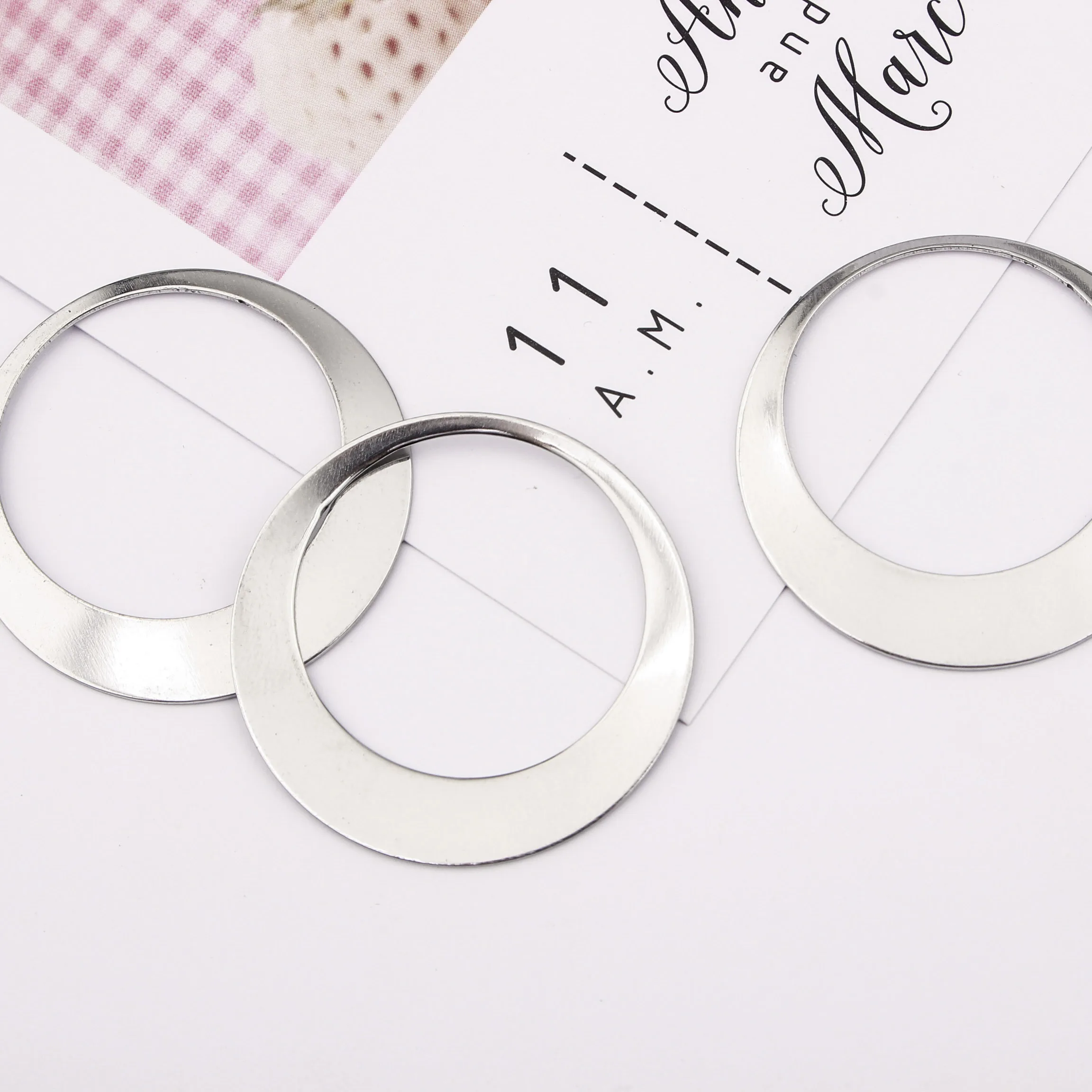 

10Pcs Stainless Steel Earring Charm Circle Hoop Blank Dangle Pendant Charms Diy Connector Findings For Jewelry Making Supplies