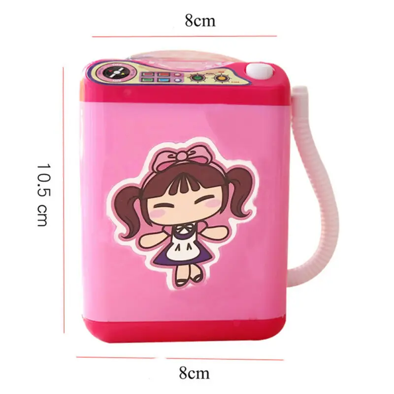 Pudcoco Cleaner Toy Wash Housekeeping Toys Mini Electric Washing Machine Dollhouse Toy Useful Wash Makeup Brushes Cosmetic