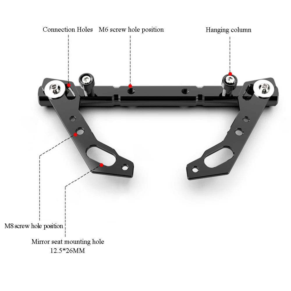 CNC алюминиевый Универсальный аксессуар для мотоцикла Rearview Mirror Mount, Мультифункциональный поперечный стержень, балансировочный стержень, рычаг луча удлинительная палка