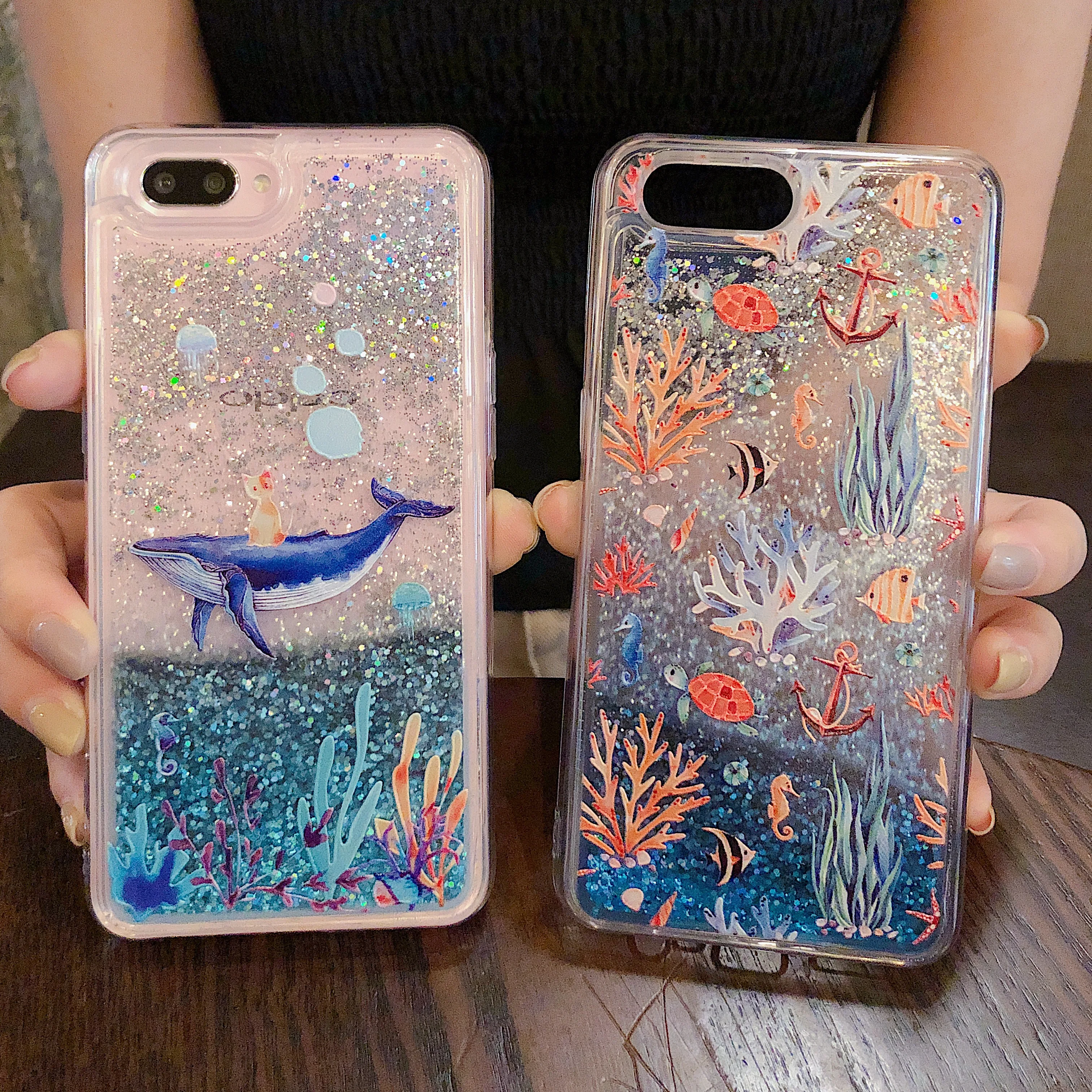 

Shark whale wishing bottle quicksand case For OPPO Reno 10X Zoom A37 A57 A79 A83 F5 F7 F9 F11 A3 S A5 A7 A9 R15 R17 Case Reno Z