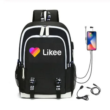 

Likee Backpack USB Charging LIKEE Video 1 App Laptop Backpack School Bags for Teenage Girls 2020 Russian Styles Zipper Bookbag