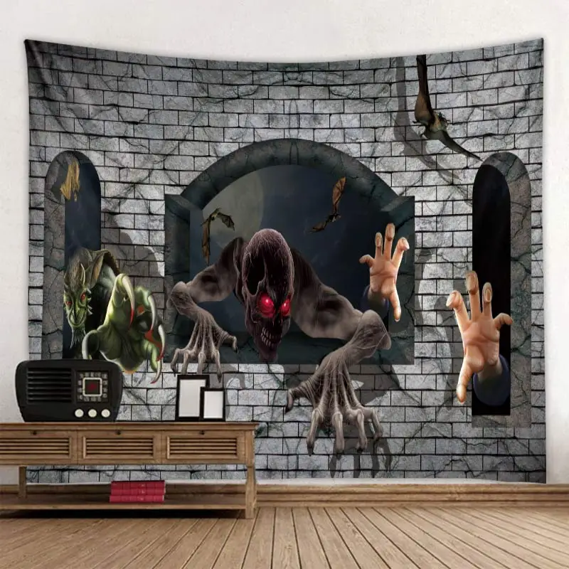 

Halloween tapestries, demon demon, polyester stamp tapestries climbing into the house