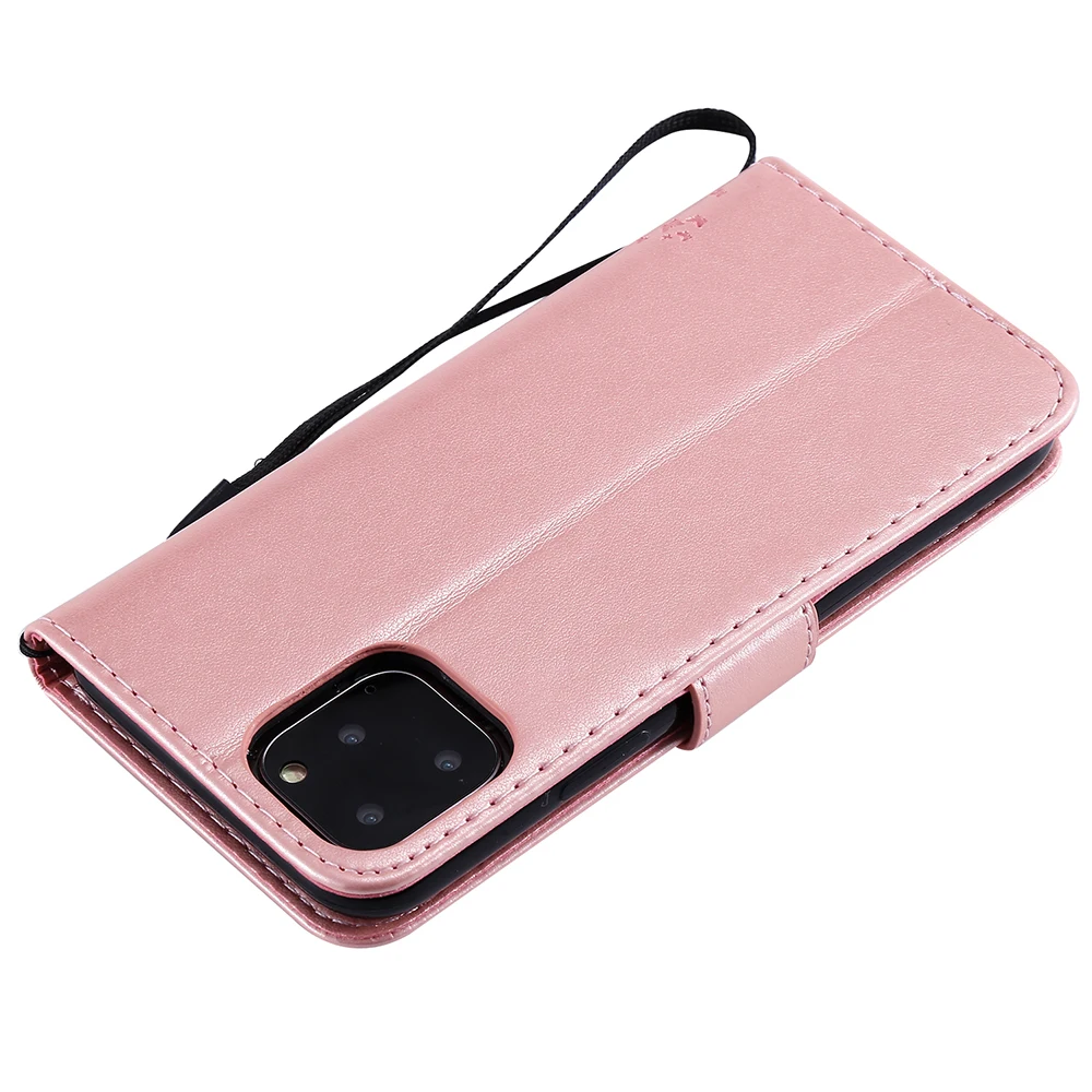 Прекрасный 3D тисненый дерево кошка шаблон Флип кожаный чехол для IPhone X XS XR MAX 6S 7 Plus