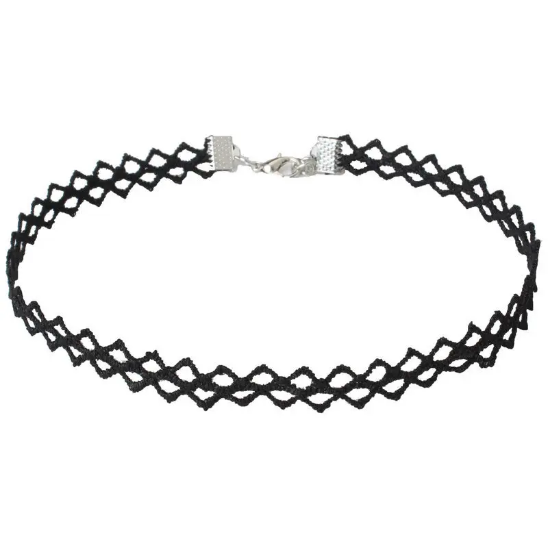 Hollow Designs Black Leather Velvet Choker Necklace Layer 32 H60da42f0b3424267b882ec863b7e2478O