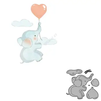 

Flying elephant balloon scrapbooking metal cutting dies alinacrafts stamps and craft dies for paper card making new 2020