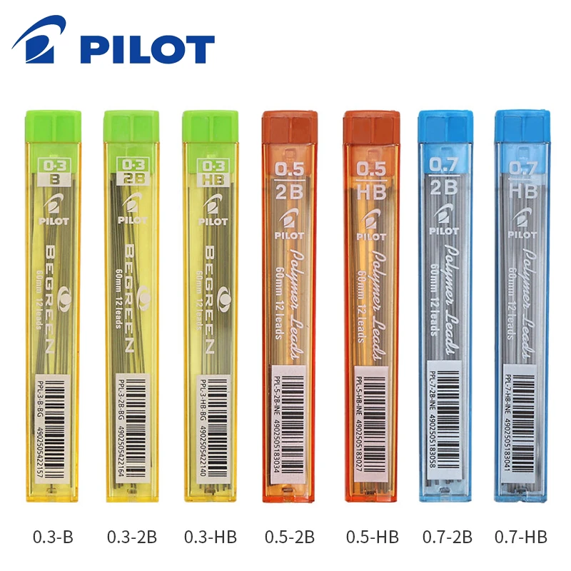 Японские полимерные карандаши Pilot 1 шт. 0 3/0 5/0 7 HB/2B/B активный свинец 60 мм