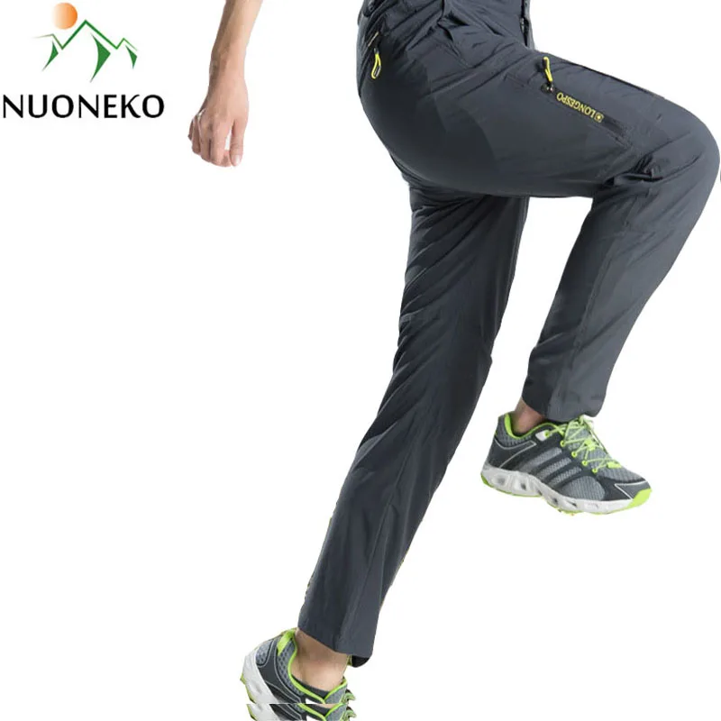 NUONEKO Mens Hiking Pants Tourism Camping Quick-Dry Summer Outdoor Sport Tactical Waterproof Wear-Resistant Cargo Trousers PNT02