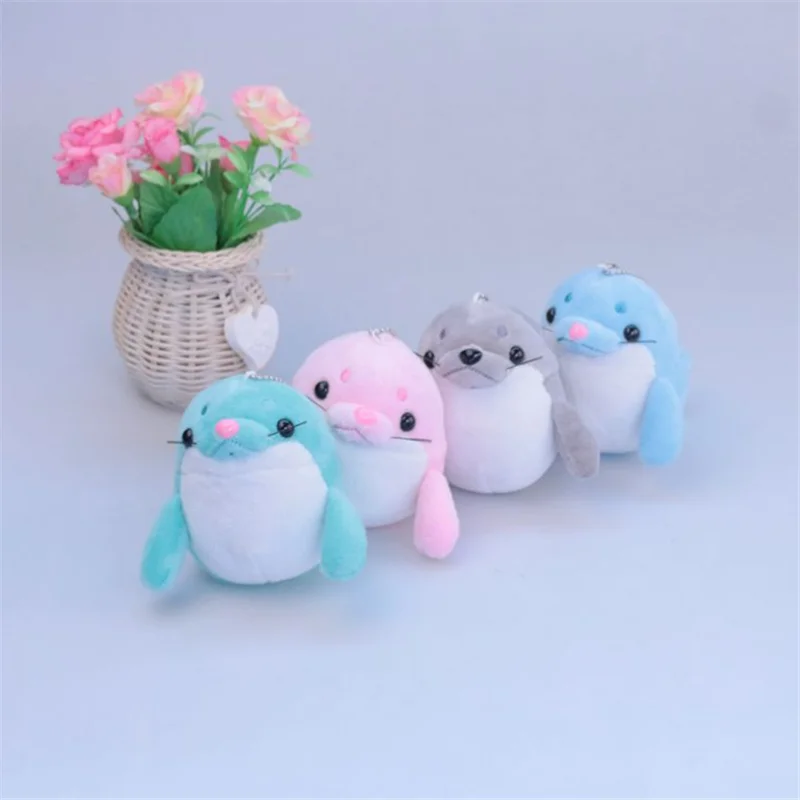 HANDANWEIRAN 1PCS creative 10cm sea lion plush toy cute PP cotton decorative pendant for boys and 3