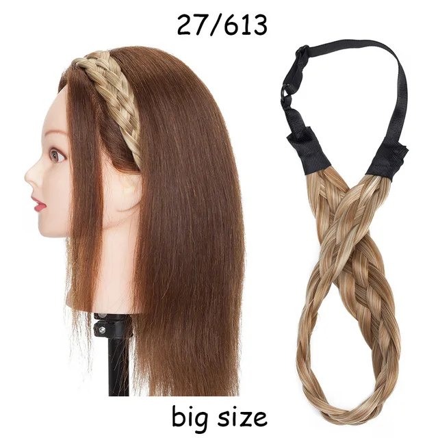 BENEHAIR Synthetic Braided Headbands Fake Hair Plaited Hair Band Braiding Hair Accessories Hair Extension Hairpiece For Women L-27-613