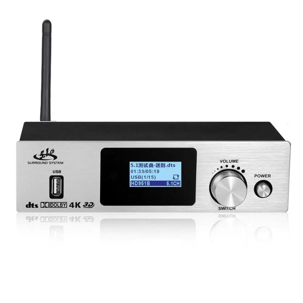 US $104.58 TZT 4Kx2K 3D DTS AC3 51 Audio Decoder USB Sound Card Bluetooth Receiver For Optical Fiber Coaxial