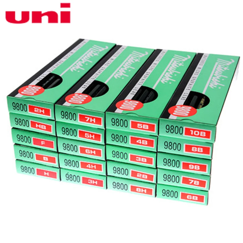 12 шт./лот Uni 9800 карандаши для рисования 2B 8B разноцветные серого цвета