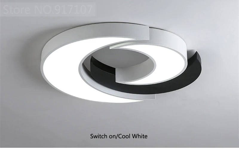 Японский Круглый геометрический Простой Черный Белый светодиодный металлический Железный Круглый светильник для спальни современный домашний светильник потолочный светильник для спальни