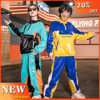 

Autumn Hip Hop Pants Tops Children'S Clothing School Uniform Boys' Sports Handsome New Street Dance Girls Hip Hop Clothes BL3013