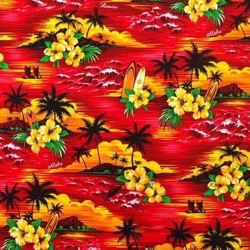 

1 yard printed Cotton poplin Fabric, Flower,tree, mountain (width=108cm)