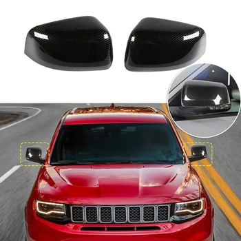 

1 Pair Rear view mirror cover Side Decor For Jeep Grand Cherokee 11-16 Carbon Fiber Black High Quality