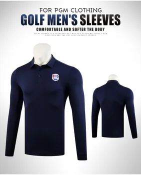 

PGM New Arrival Men's Long-sleeved T-shirt Turn Down Collar Golf Clothing Soft Muscle Sportswear Shirts M-XXL D0834