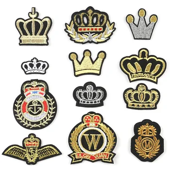 

Prajna Queen Crown Iron On Patch Sewing On Embroidered Applique Fabric for Jacket Badge DIY Clothes Stickers Cute Patch