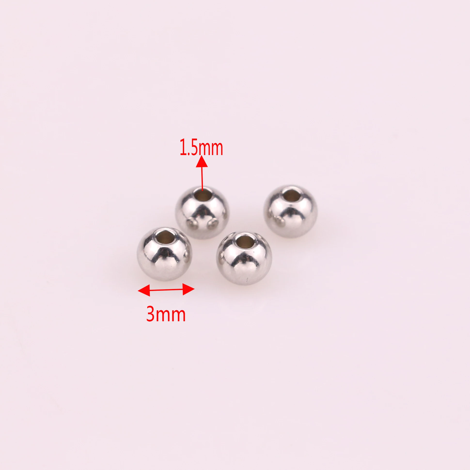 Steel 3mmx1.5mm 100 шт./лот 3 4 5 6 8 мм нержавеющая сталь золотой стальной круглый разделитель для бусин with1.5/2 мм отверстие для DIY бусины для изготовления ювелирных изделий - Цвет: Steel 3mmx1.5mm