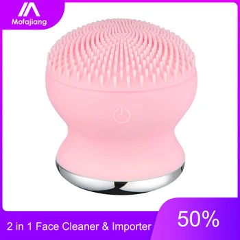 

2 in 1 Silicone Face Cleansing Brush Facial Pore Cleanser Exfoliator Magnetic Essence Import Octopus Shape Gift for Girl Washing