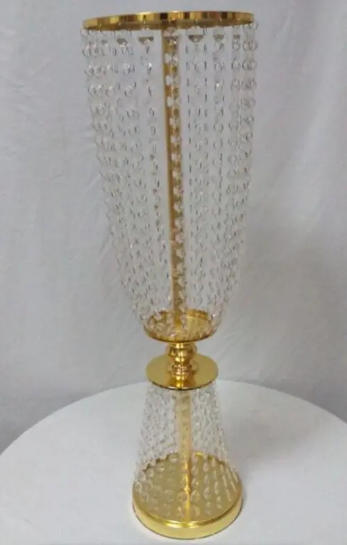 

Silver and Gold Crystal Wedding Centerpiece/wedding Decorations Tall 32inches Diameter 8inch Lamb Kidney Road Lead