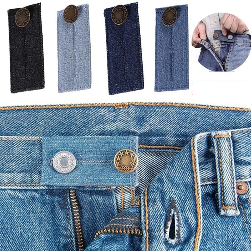 Rallonge de Bouton de Ceinture D'extension de Jeans Réglable 4pcs