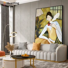 

Modern Living Room Decorative Paintings Abstract Pretty Women Wall Art Pictures Nordic Figure Canvas Poster Print Bedroom Decor