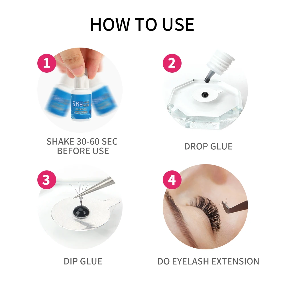 Misslamode Eyelash Extension Glue Fast Drying Eyelash Black Glue Eyelashes Professional glue Last Over 6-7Weeks