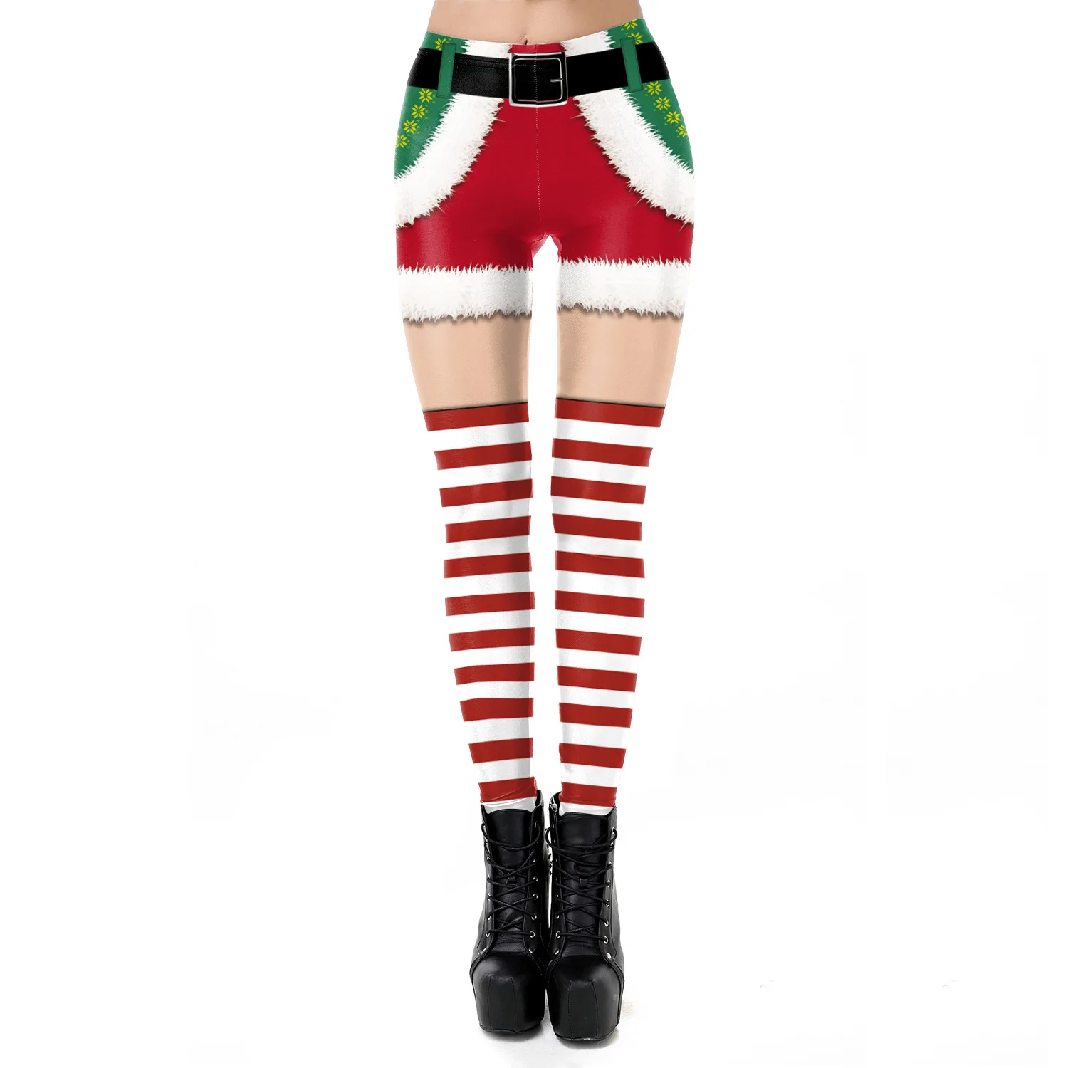 

Amazon Christmas Holiday-3D Digital Printing Skinny Leggings Cross Border Hot Sales Capri Pants Wholesale