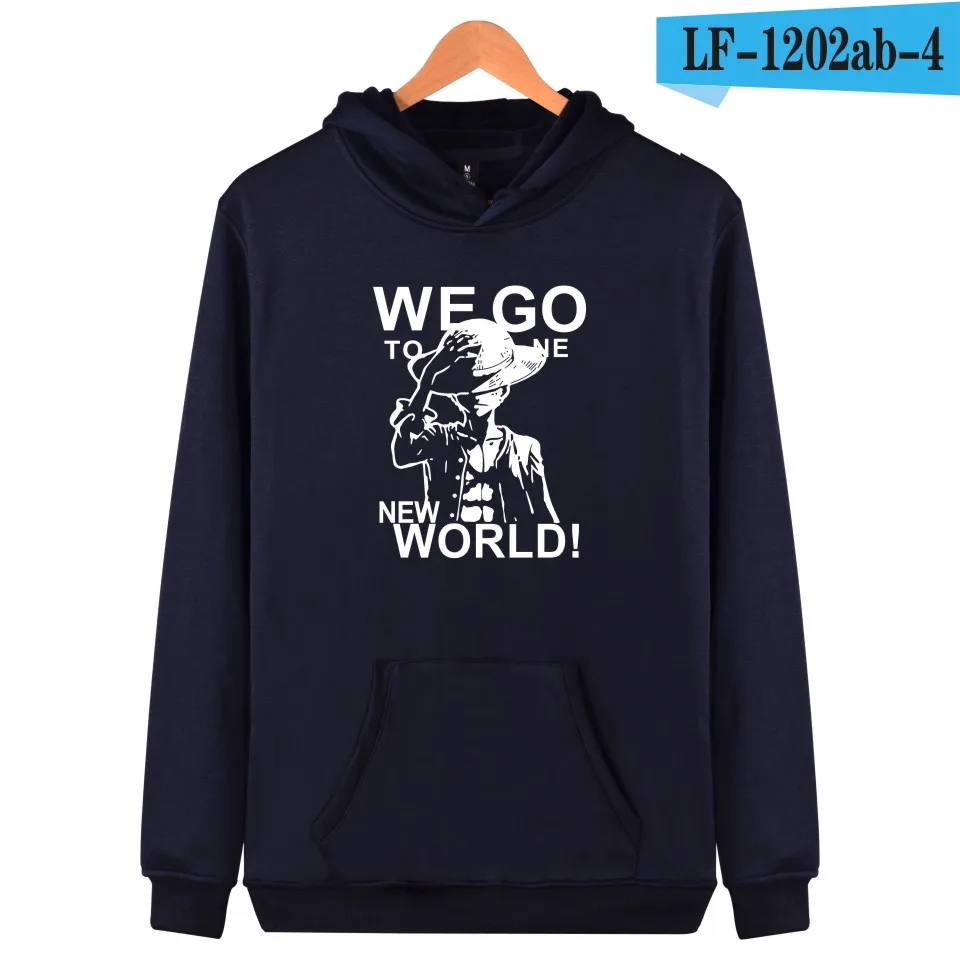 navy blue Толстовки с капюшоном для мужчин/мальчиков, толстовка с Луффи, осенне-зимняя хлопковая толстовка с капюшоном в стиле Харадзюку, пуловеры больших размеров - Цвет: navy blue