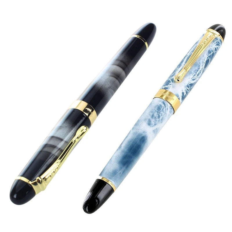 

JINHAO 2 Pcs 18KGP Fountain Pen : 1 Pcs X450 0.7Mm Broad Nib Fountain Pen Dark Clouds & 1 Pcs M Nib Fountain Pen (Blau ,White Ma