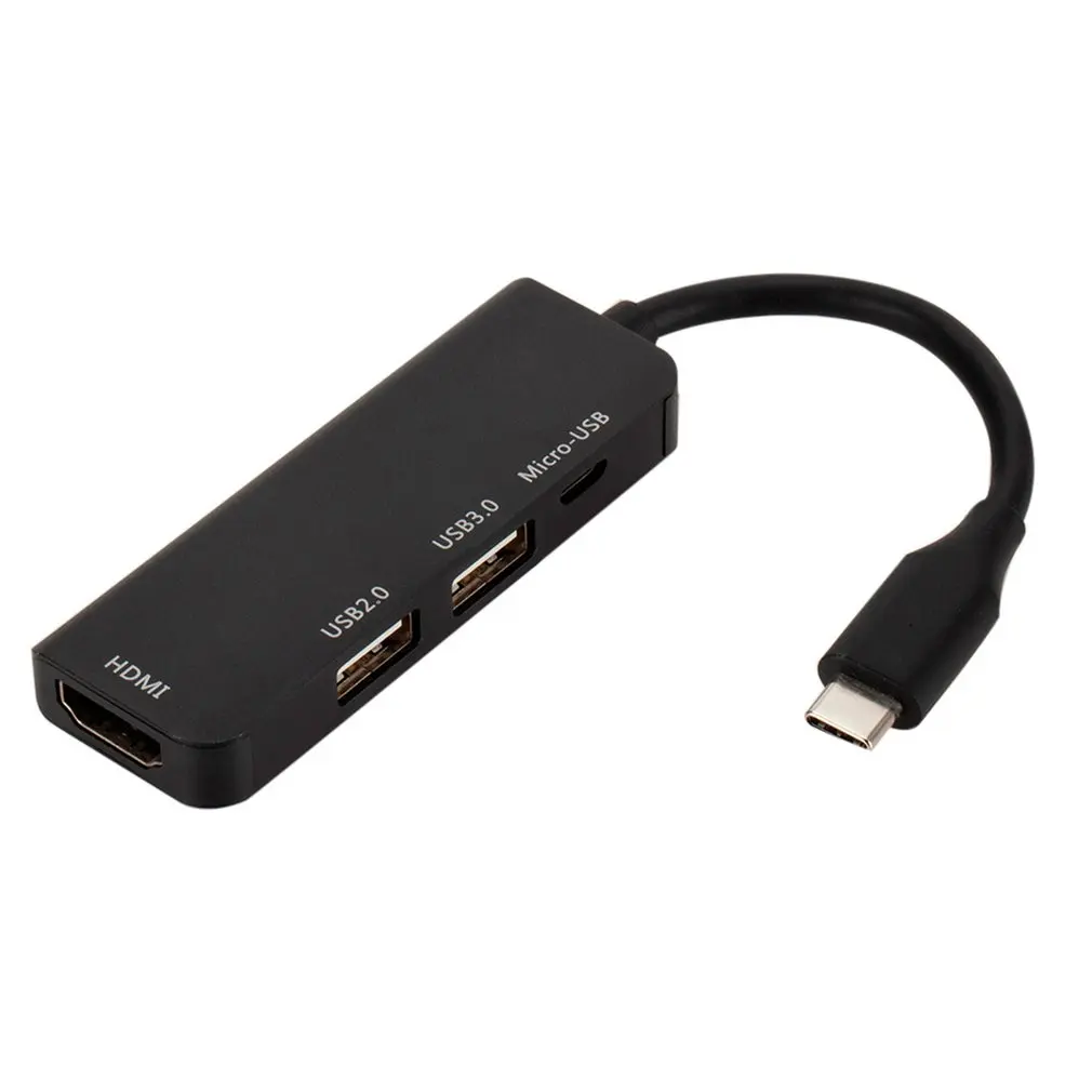 1 шт. серый алюминиевый сплав 4 в 1 USB-C к тип-c 3 USB 3,0 концентратор HDMI RJ45 Ethernet Micro SDTF OTG адаптер