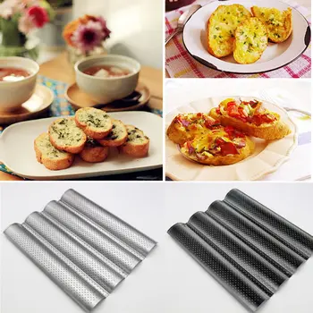

French Bread Baking Mold Bread Wave Baking Tray Cake Baguette Mold Pans 2/3/4 Groove Bread Baking Tools